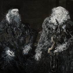 Cristallisation (Portrait de l’armateur Gillis Hooftman et de sa femme Margaretha van Nispen), gouache sur impression fine art,100×80 cm, 2019.