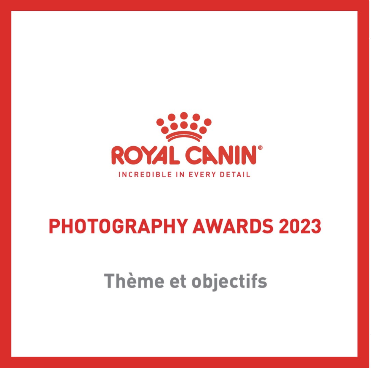 THÈME ET OBJECTIFS – ROYAL CANIN® PHOTOGRAPHY AWARDS 2023