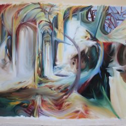 Une Stabilité dans Le Mouvement, 2025, huile sur toile, 220cm x 260cm, Résidence Luciole, Association Tournefou, Pâlis