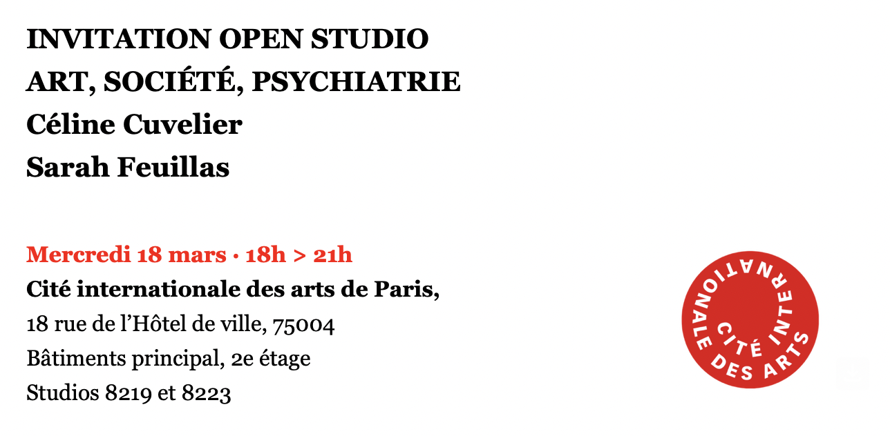 Invitation – Open Studio – Mercredi 18 mars, 18h > 21h